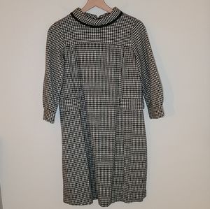 VINTAGE 60's 3/4 Sleeve Wool Gingham Dress Union
